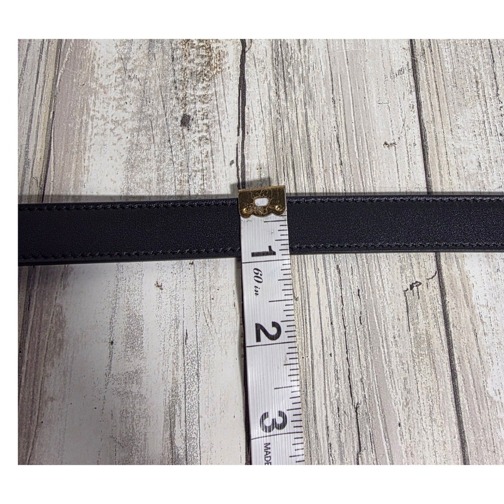 Gucci Double G Thin Black Leather Belt Gold Buckle 409417 75-30 Mens Womens - Picture 11 of 12